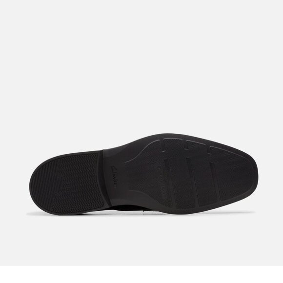 NWT Clarks Men\'s Collection Clarkslite Tie Slip On Dress Shoes Black SZ-14